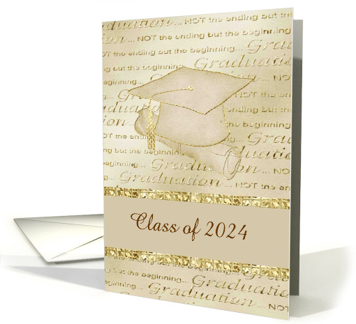 Cap with tassel, 2024 Commencement Ceremony Graduation, Gold card