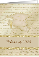 Cap with tassel, 2024 Commencement Ceremony Graduation, Gold card