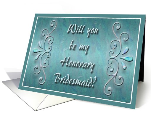 Honorary Bridesmaid Request, Pastel Green Design card (747969)