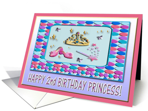 Happy 2nd Birthday Princess with her Golden Crown card (751809)