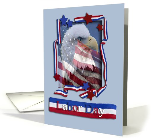 Labor Day, Patriotic Eagle of Red, White, and Blue card (792950)