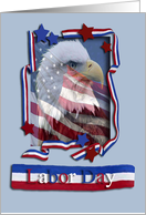 Labor Day, Patriotic Eagle of Red, White, and Blue card