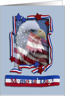 Memorial Day, Patriotic Eagle of Red, White, and Blue card
