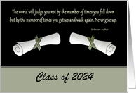 The Twins’ Graduation Party, Twin Diplomas, Green 2024, Custom Text card