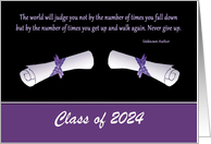 The Twins’ Graduation Party, Purple Twin Diplomas, 2024, Custom Text card