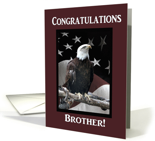 Congratulations, Brother, Proud Eagle with Flag card (796519)