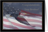 Congratulations Eagle Scout, Step Brother, Flying Eagle card