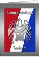 Congratulations Eagle Scout, Godson, Silver Eagle card
