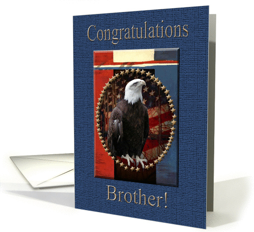 Congratulations Eagle Scout, Brother, Proud Eagle with Stars card