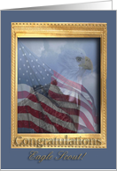 Congratulations Eagle Scout, Profile of the Eagle with Flag card