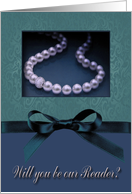 Reader Request, Pearl-look on Teal Cyan with Bow-like card