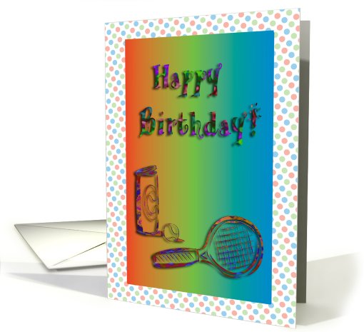 Happy Birthday, Tennis Racket and Balls card (817858)