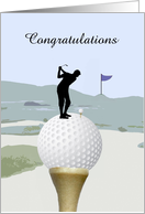 Congratulations on Making a Hole in One, For Him, Golf, Custom Text card