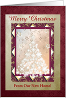 Merry Christmas from our new home, Tree of Lights, Custom Text card