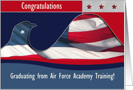 Congratulations Air Force Academy Graduate, Flag Eagle, Custom Text card