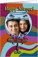 Happy Norooz Photo Card, Goldfish in Fishbowl card