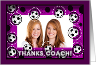 Thanks to Soccer Coach Photo Card, Purple card