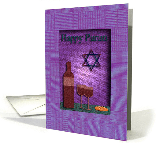 Purim, Star of David, Bread and Wine card (909880)