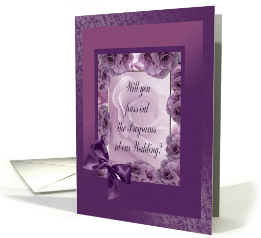 Program Attendant, Plum Pink Rose Frame with Bow card (916840)