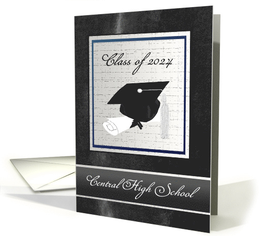 Cap & Diploma, Graduation Announcement, Silver & Black,... (918043)