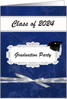 Graduation Party, Time to Celebrate, Cap on 2024, Blue & Silver card