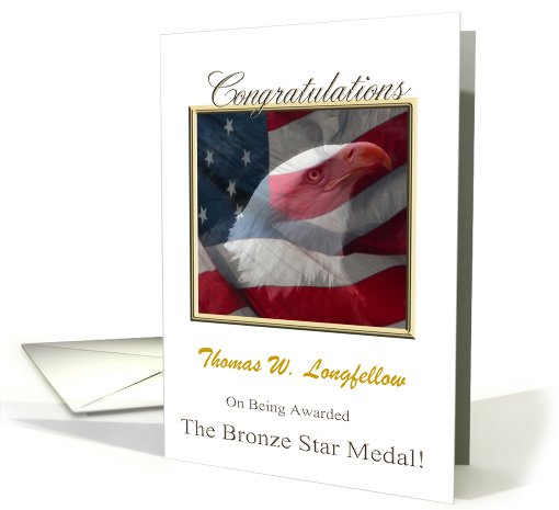Congratulations on Being Awarded The Bronze Star Medal, Add Text card