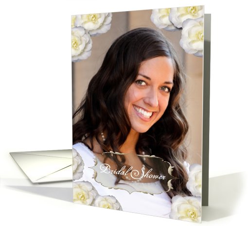 Bridal Shower Photo Card, Cream Roses card (932553)