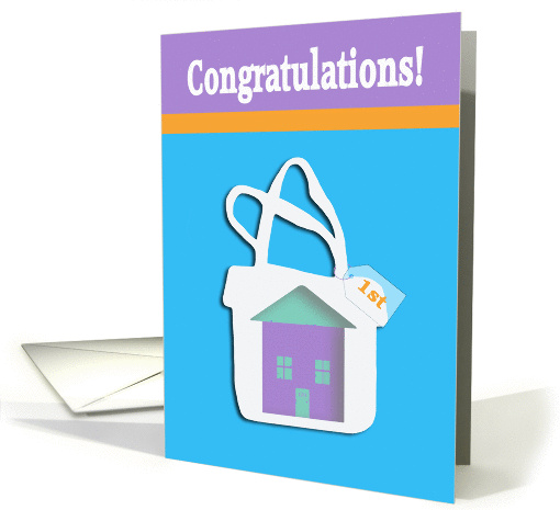 Congratulations on buying your first house, House in the Bag card