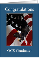 Officer Candidate School Graduation Congratulations, Eagle & Flag card