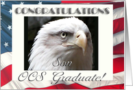 OCS Graduation Congratulations, Son, Eagle with Flag card