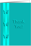 Thank You for the Referal, Three Aqua Green Butterflies card
