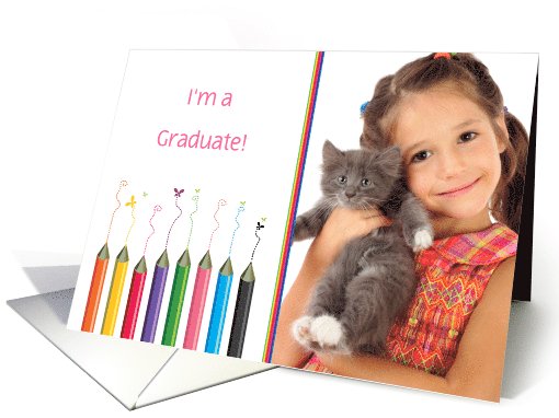 Colored Pencils, Child Graduation Photo Announcement card (1088454)