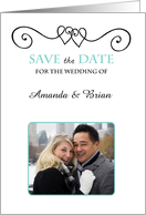 Two Hearts Scroll Save the Date Card