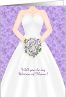 Wedding Party Invitation, Bride, Purple Floral, Customizable card