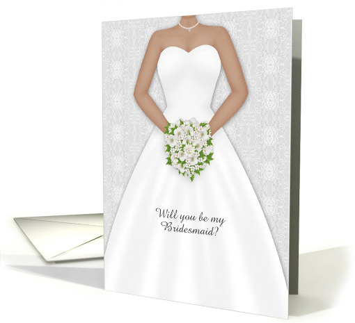 Wedding Party Invitation, Dark-Skinned Bride, Lace, Customizable card