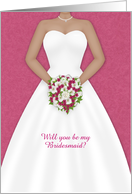 Wedding Party Invitation, Dark-Skinned Bride, Pink, Customizable card