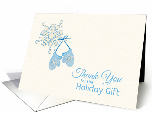 Snowflake, Mittens, Holiday Gift Thank You card (1175922)