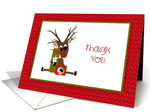 Cute Reindeer, Holiday Gift Thank You card (1177572)