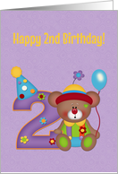 Second Birthday, Bear, Birthday Card