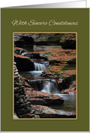 Autumn Waterfall, Condolences, Sympathy Card