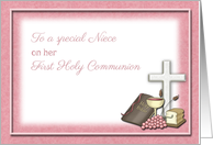 First Holy Communion Symbols, Congratulations Niece card