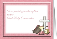 First Holy Communion Symbols, Congratulations Granddaughter card