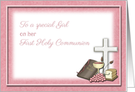 First Holy Communion Symbols, Congratulations Special Girl card