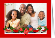 Poinsettia Garland, Holiday Thank You Photo Card