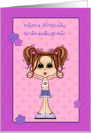 Brunette Teen Granddaughter, Happy Birthday card