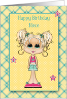 For Niece Happy Birthday Cute BlondeTeen card