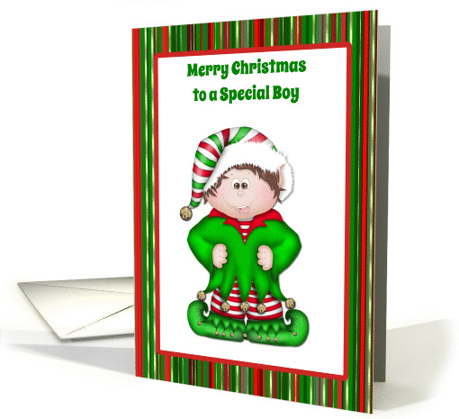 Merry Christmas, Special Boy, Cute Elf card (1189890)