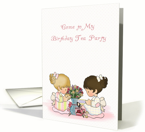 Cute Girls, Birthday Tea Party Invitation card (1190854)