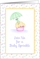 Cupcake, Umbrella, Baby Sprinkle Invitation card