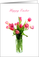 Pink Tulips in Vase, Easter card